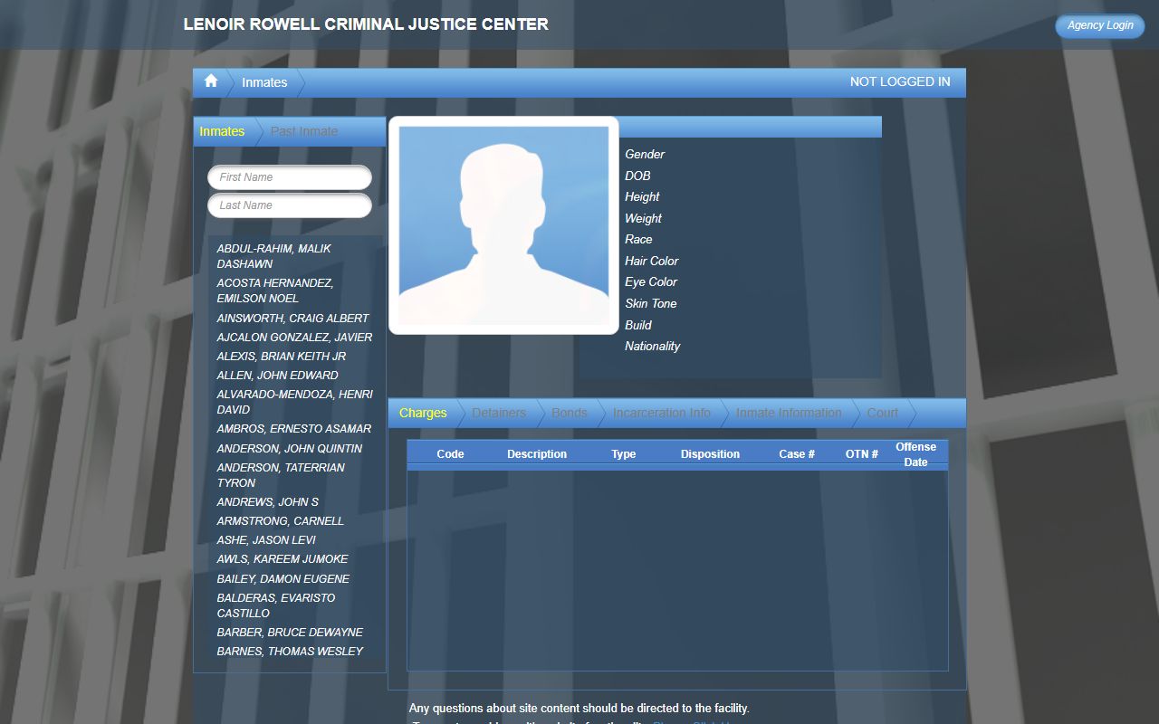 Pearl River County inmate lookup redirect for arrest and booking charges