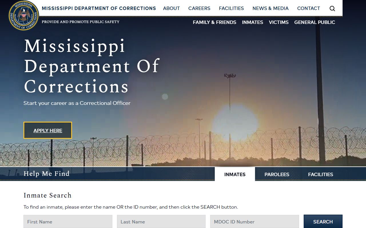 MDOC public inmate locator for Pearl River County charge and custody records