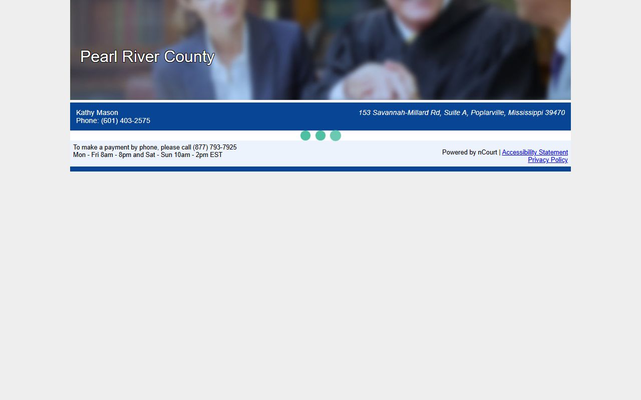 Pearl River County nCourt online court payment portal interface