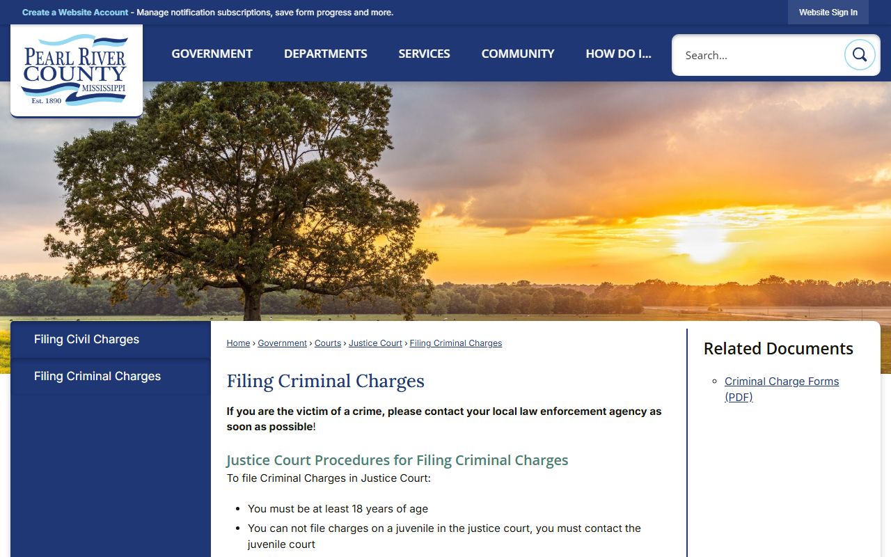 Pearl River County Circuit Court Drug Court specialty docket page