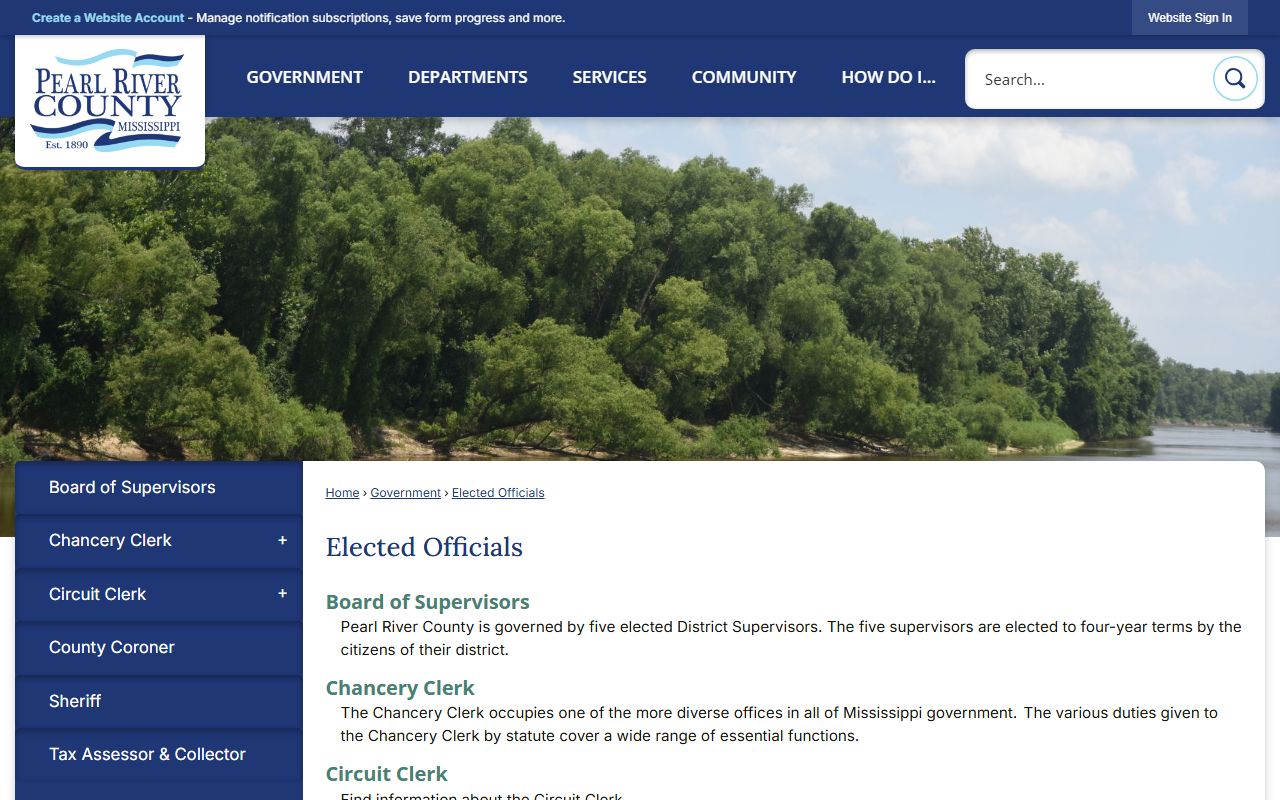 Pearl River County Circuit Court Veterans Court treatment docket page