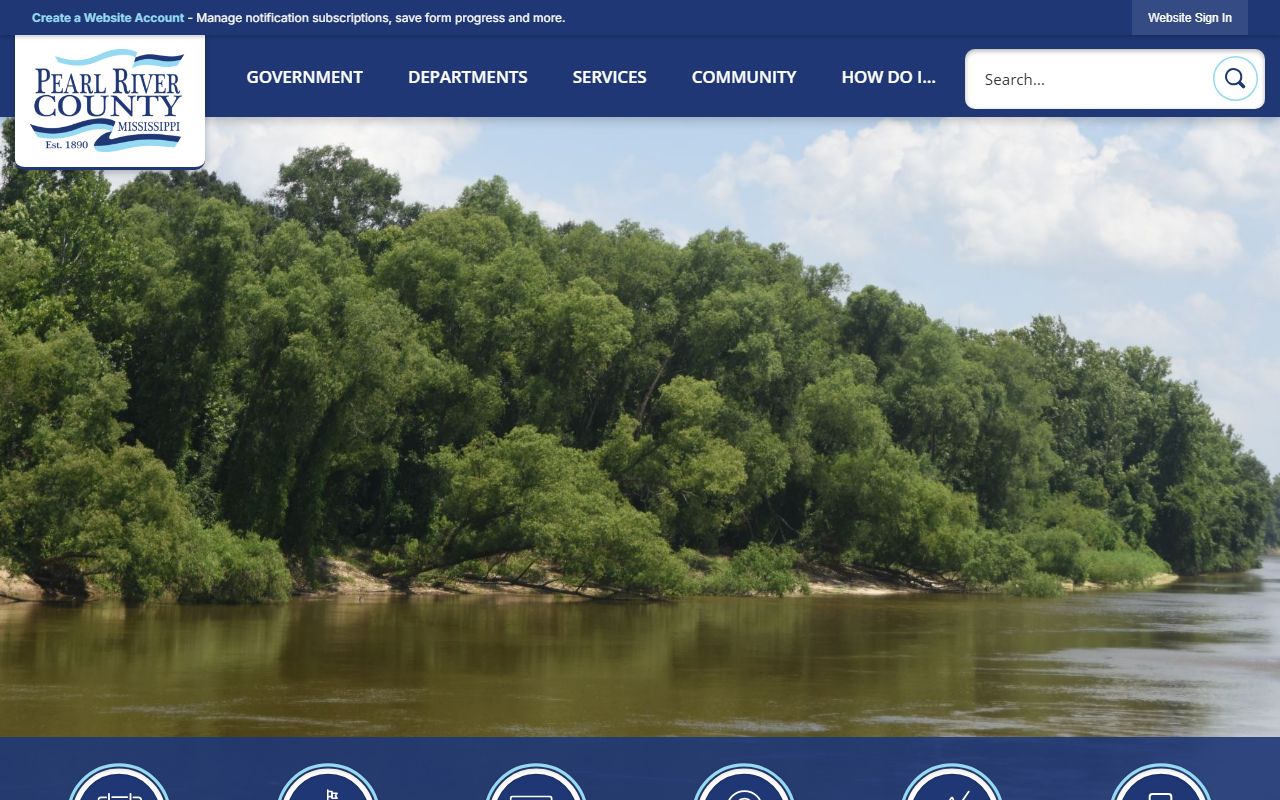 Pearl River County official homepage used to reach court records