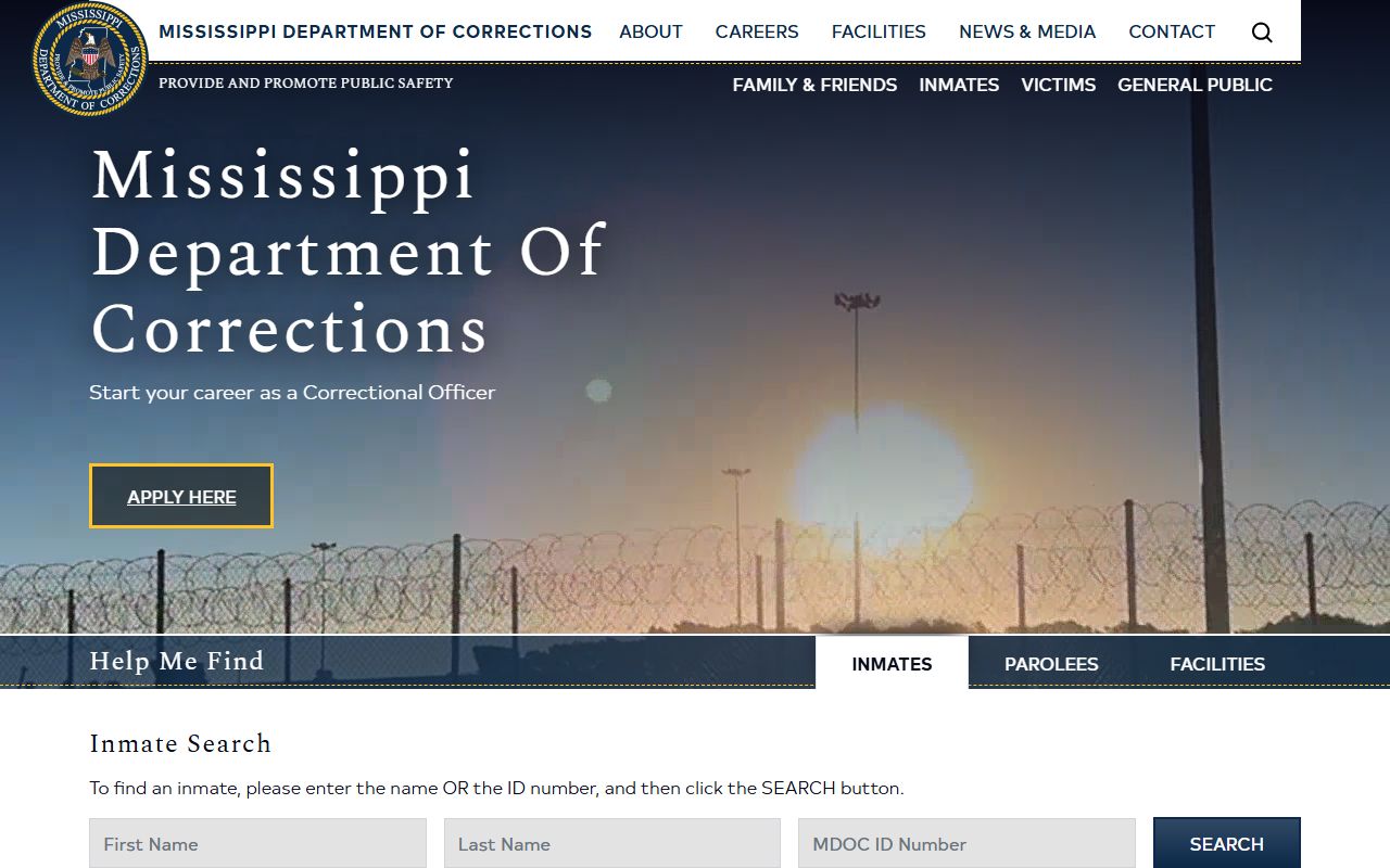 Pearl River County inmate search through the Mississippi Department of Corrections locator