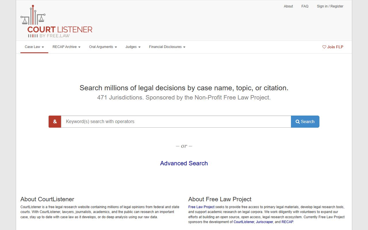 Pearl River County inmate and court research using CourtListener free legal opinions